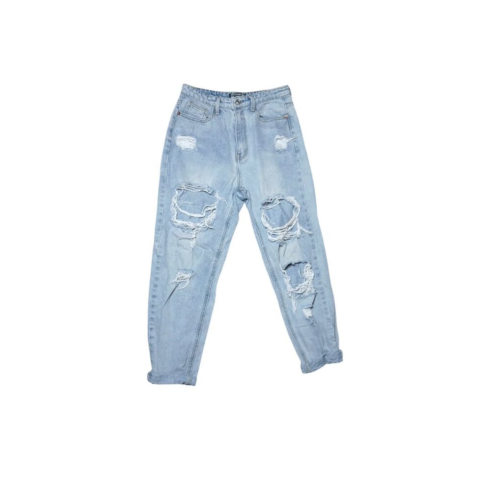 Prettylittlething Mom jeans distressed High Waist 28